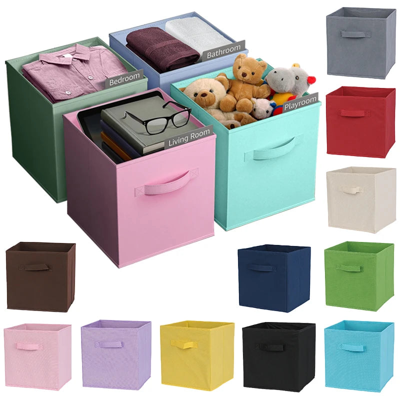 Foldable Fabric Storage Cubes for Clothes and Toys