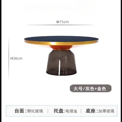 German Design Living Room Bedside Table, Sofa Side Table, Coffee Table, Indoor Round Glass, Nordic Light Luxury Coffee Table Bedroom Furniture