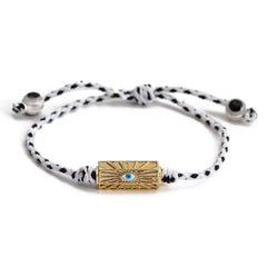 Lucky Eye Adjustable Colorful Braided Rope Bracelet Turkish Evil Eye Bead Copper Zircon Charm Bracelet for Women Men Jewelry