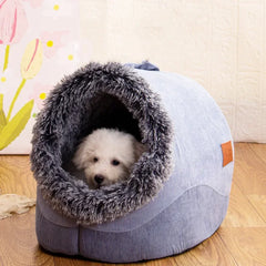 Dog/Cat  Kennel Comfortable Fall and Winter Striped Long Hair Portable Nest Warm Thickened Pet Kennel Pet Kennel Anti-scratch Pet Shop