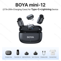 BOYA BOYA Mini Wireless Lavalier Lapel Microphone for iPhone iPad Android Type-C Phone Live Broadcast Audio Video Recording Vlog