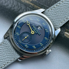 Spot goods NEW Pierre Paulin Jumping Hour Men Watch Salmon Dial Automatic St17 Mechanical Watch Vintage Date Window 38mm
