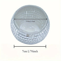 Disco Hall Candle Holder, Glass Candle Holder, Flower Pot Tea Lamp, Used for Wedding Party Decoration (excluding Candles)