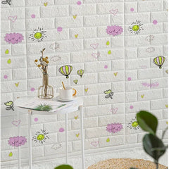 3D Foam Brick Wallpaper – Self-Adhesive Waterproof Roll