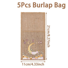 Ramadan Decor Cutlery Holders Burlap Knife Fork Bag for Eid Mubarak Decoration 2025 Islamic Muslim Party Eid Al Adha Gifts