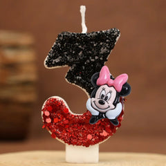 Hot Happy Birthday Number 0-9 Candles Cartoon Mickey Minnie Mouse Candle Cake Cupcake Topper Party Decoration Supplies DIY Gifts