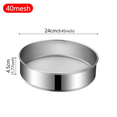 304Stainless Steel Flour Sieve 40 Mesh Thickened Sesame Baking Tools Holding Mesh Flour Sifter Sifters Shakers Mesh Baking Tools Kitchen Tools, Cooking Utensils