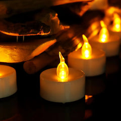 3/6/12 Pieces Remote Control White Flameless Decorative LED Tealight Candles Battery Operated Small Yellow Flickering Light