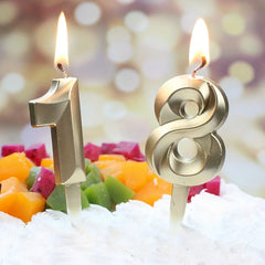 Creative Gold Diamond Number Candle Large 3D Birthday Cake Topper Decoration Party Supplies Anniversary Celebration Age Candle