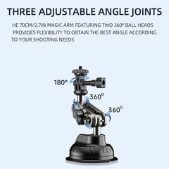 for Insta360 X4 X3 X2, Dashboard Quick-release Holder for Pocket 3 GoPro 12 11 10 9 8 Action 4 3 Powerful Suction Cup Car Mount
