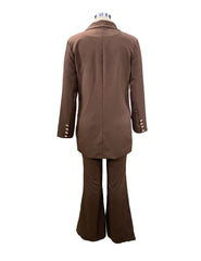Women’s Solid Color Casual 2-Piece Wide-Leg Pants Set