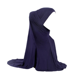 Women 2 Piece Solid Color Amira Jersey Muslim Hijab Soft Stretch Head Scarf with Tube Inner Underscarf Cap Hood Prayer Turbante