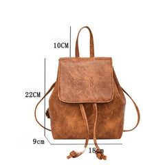 Fashion PU Leather Backpack for Women – Vintage Travel & School Bag