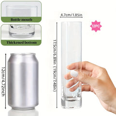 12 Pieces Glass Cylinder Vase, Clear Small Flower Vase, Home Decoration Vase, Party Decoration Vase, Suitable for Wedding Home Decor
