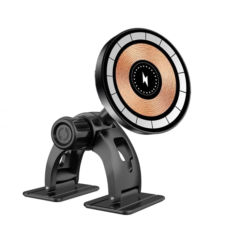 K10 Vacuum Suction Cup Car Magnetic Wireless Charger Foldable 360° Universal Rotating Stand for iPhone Samsung Gym Bath Mirror