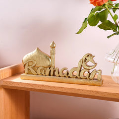 1PC, resin-made antique gold and silver Islamic ramadan decorative item, suitable for gift-giving during Ramadan and Eid al-Adha