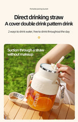 Wireless Portable Juicing Bucket Electric 800ml Sports Cup Fresh Fruit Juicer With Large Capacity and 10 Stainless Steel Blades