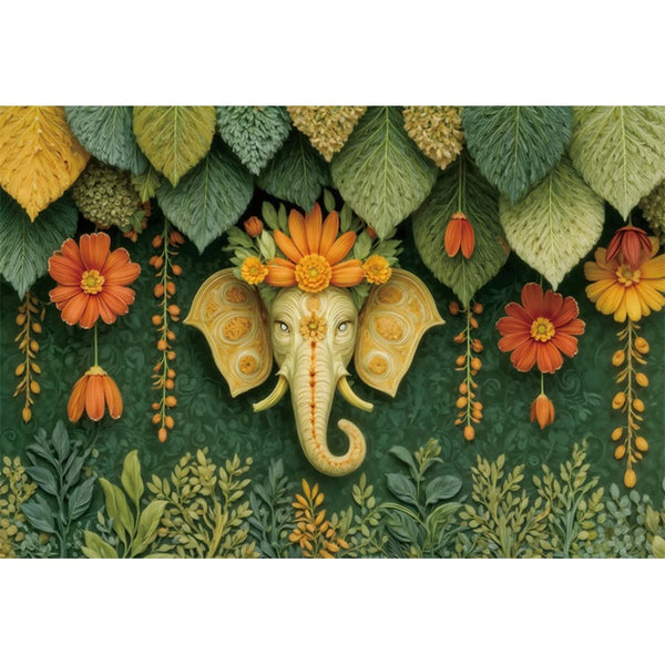 Indian Garlands Diwali Backgrounds Marigold Flowers Curtain Puja Ganpati Pooja Traditional Birthday Wedding Party Decor Backdrop