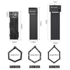 WEST BIKING Foldable Bike Lock Key Strong Security Anti-theft Bicycle Password Lock Heavy Chain Cable Padlock Motorcycle Lock
