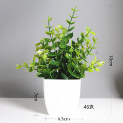 Artificial Bonsai Green Fake Plant Eucalyptus Flower Potted Plant for Indoor Outdoor Home Bedroom Garden Decoration Home Decor, Plants & flowers