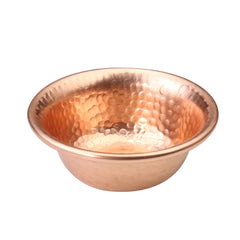 Nepalese Handmade Copper Water Offering Bowl - Buddhist Altar Ritual Tool with Hammered Texture -Crystal Serving Tray Bowl