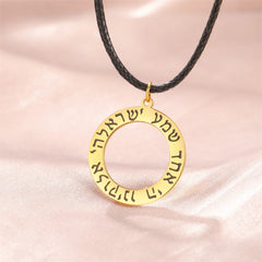 My Shape Hebrew Prayer Necklaces Shema Israel Blessing Stainless Steel Pendant Necklace Star of David Jewish Jewelry Wholesale