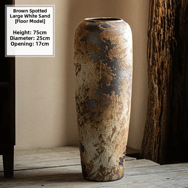 Large Size Ceramic Flower Vase Rural Style Standing Flower Pot Home Decorative Accessories for Living Room Bedroom Dining Table