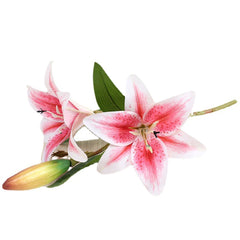 Real Looking 3D Printing Lily Branch  Artificial Flowers White Fake Flowers Flores for Wedding Home Garden Decoration Home Decor, Plants & flowers