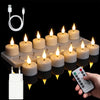 6/12Pcs LED Candle Light Timer Rechargeable Flashing Flameless Candle Lamp Tea Lights With Black Cups For Home Decoration Candle - Without lampshade