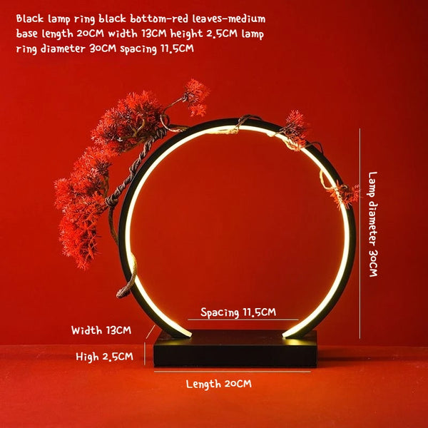 LED Light Ring Ornament Chinese-style Photography-specific Ambient Light Display Stand Creative Desktop Home Decoration Ornament