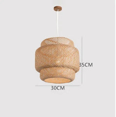 30cm Handwoven Bamboo Pendant Light – Modern Art Chandelier Home Decor