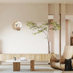 Modern Silent Moon Design Wall Clock – Wooden Quartz Decor