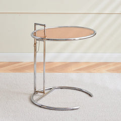 Nordic Glass Coffee Table Living Room Furniture Side Table Balcony Stainless Steel Lifting Tea Table Transparent Bedside Tables Bedroom Furniture