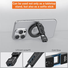 VRIG Magnetic Phone Holder Tripod Mount MagSafe Phone Stand W 1/4 Cold Shoe for iPhone 16 15 14 Samsung Phone Camera Accessories