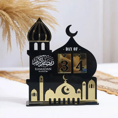 Acrylic Islamic Ramadan Countdown Calendar Gifts Day of Ramadan Calendar with Replacing Number 2026 Eid Mubarak Home Decoration