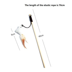 Interactive Cat Wand Stick Colorful Feather Teaser Toy Wooden Rod for Kitten Pet Supplies Cat Toys Interactive MWJ13 Pet Shop