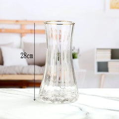 Creative Simple Original Color Glass Flower Vase Transparent Water Fre Flowers Lilies Nordic ular Living Room Home Decor