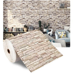 3D Foam Brick Wallpaper – Self-Adhesive Waterproof Roll