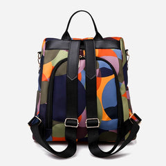 Women's Colorful Anti-Theft Backpack Casual Waterproof Oxford Daily Travel Backpacks for Women Multifunctional Preppy School Bag