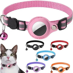 Anti-Lost Cat Collar for Airtag GPS Tracker Protective Case With Bell Reflective Cats Accessories Pet Products