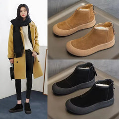 AIYUQI Snow Boots Women Large Size 2025 Winter Genuine Leather Women Short Shoes Thickened Warm Winter Boots Women