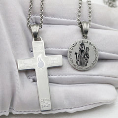 Stainless Steel Pendant of Holy Cross of Pardon and the Cross of the Sons and Daughters Marie Julie Jahenny Cross of Forgiveness