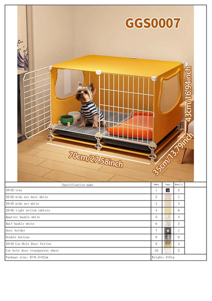 Dog Cage with Tray for Small Dogs Like Pomeranian, Teddy, Bichon, Pet Kennel for Autumn and Winter, Warm Dog Bed for Small Dogs with Separate Toilet Pet Shop