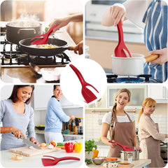 2 in 1 Grip Flip Spatula Clamp Egg Pancake Fish French Toast Omelette Making Non Stick Home Kitchen Cooking Turner Tool