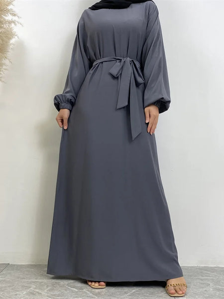 Hot Selle Simple Style Moroccan Dresses Kaftan Turkey Solid Color Gulf Abayas Islamic Women Long Dress Muslim Saudi Robe Ramadan