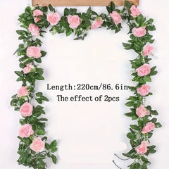 1Pcs 2.2M Artificial White Flower Fake Hanging Fake Vine Plants Leaves Artificials Garland Flowers Wedding Decoration