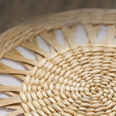 Nordic Round Woven Ottoman Small Mobile Footrest Stool