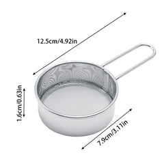 Stainless Steel Flour Sieve Fine Mesh Strainer Baking Flour Sifter With Handle Handheld Coffee Powder Mesh Sieve Baking Tools Kitchen Tools, Cooking Utensils