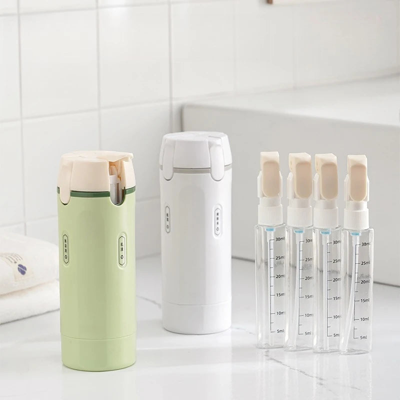4-in-1 Shampoo Bottle Portable Cosmetics Lotion Bottle Storage Bottle Travel Separate Bottle Shampoo Bath Gel Separate Bottle