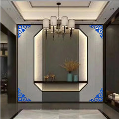 4pcs Acrylic Mirror Sticker Right Angle Corner Hollow Stickers Self Adhesive Removable Wall Mirror Stickers for Home Decor